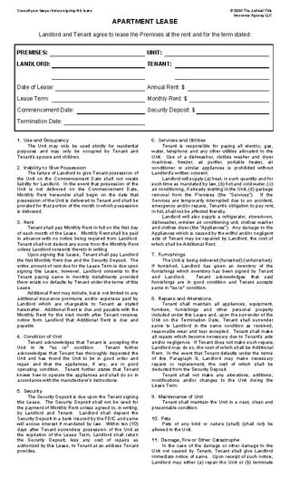 Blank Apartment Lease Agreement PDFSimpli