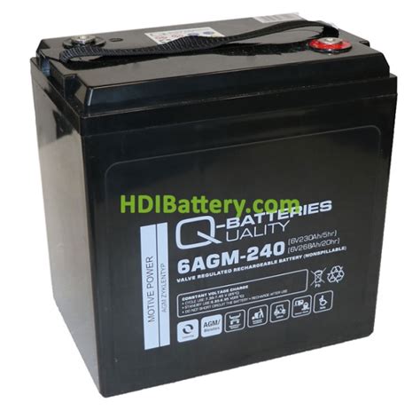 Batería De Plomo Agm Q Batteries 6agm240 6 Voltios 268 Amperios