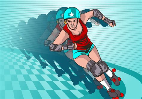 Speeding Roller Derby Girl Vector 141801 Vector Art At Vecteezy