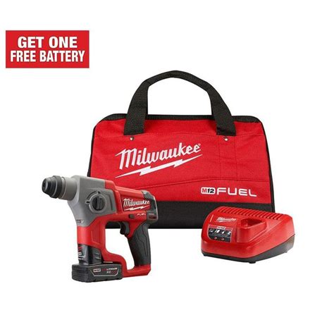 Milwaukee M12 Fuel 12v Lithium Ion Brushless Cordless 58 In Sds Plus Rotary Hammer Kit With