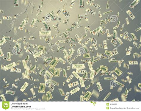 Note Du Dollar Tombant Vers Le Bas Au Dessus Du Gris Illustration Stock