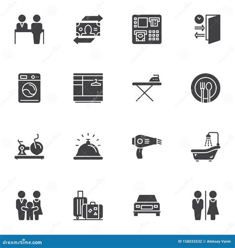 Conjunto De Iconos Vectoriales Del Servicio De Hotel Ilustración Del