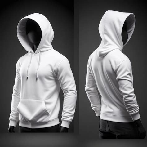 Premium Photo Blank White Hooded Sweatshirt Mockup Front And Back View