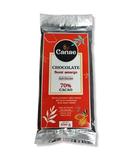 BARRA DE CHOCOLATE SEMIAMARGO 70 CACAO CANAE 100 GR