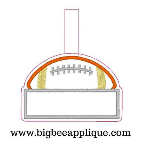 Football Snap Tab Embroidery Design Key Fob In The Hoop Etsy