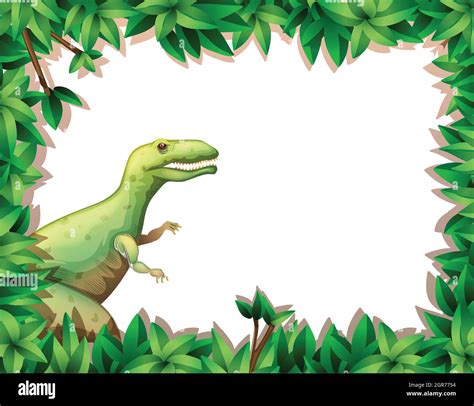 Tyrannosaurus On Nature Border Stock Vector Image And Art Alamy