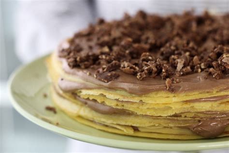 Nutella Crepe Cake Sprinkles And Sauce