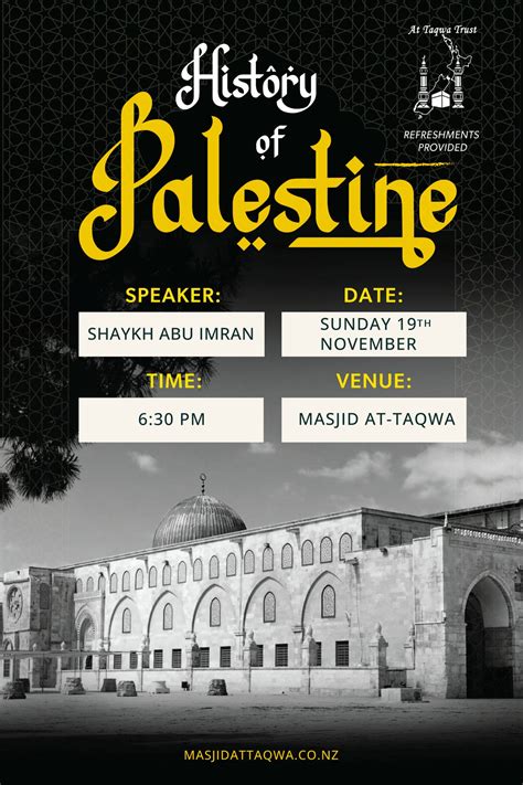 History Of Palestine Special Programme Masjid At Taqwa Auckland