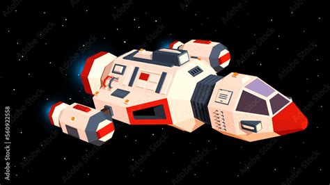 Spaceship Flies In Space D Fantastic Space Shuttle Front View Vector