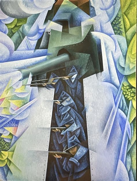 Train blindé en action 1915 Gino Severini Lumières des étoiles