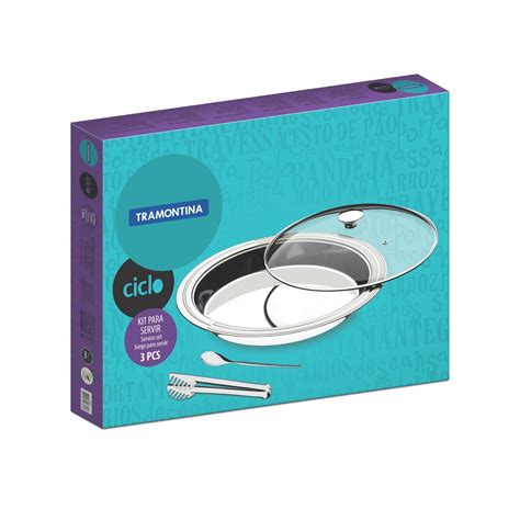 Tramontina Ciclo Round Stainless Steel Serving Set Pc Set Tramontina