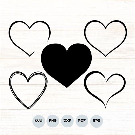 Hearts Svg Bundle Heart Outline Svg Heart Cut Files Heart Etsy