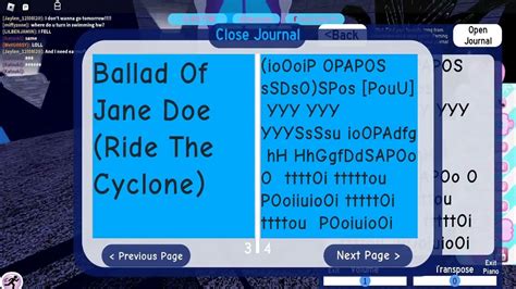 The Ballad Of Jane Doe Piano Sheet WIP Roblox Piano RH YouTube