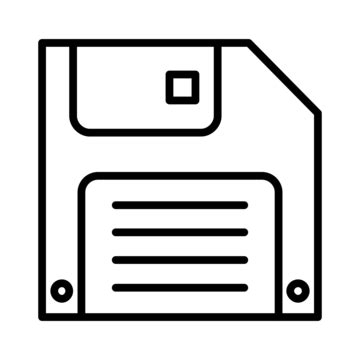 Floppy Disk Line Icon Vector Save Data Disk PNG And Vector With