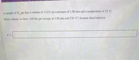 Solved A sample of an ideal gas has a volume of 3.70 L at | Chegg.com