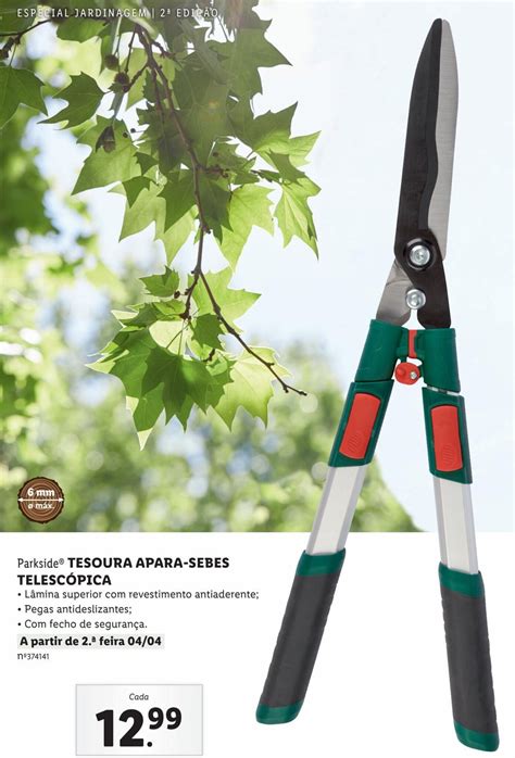 Promoção Parkside Tesoura Apara Sebes Telescópica em Lidl