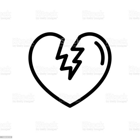 Broken Heart Icon In Vector Logotype Stock Illustration Download Image Now Broken Heart