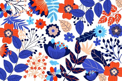 Fondo Flores Coloridas Dibujadas A Mano Vector Gratis