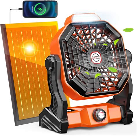 Amazon Drchop Ventilador Solar De Campamento De 10800 MAh