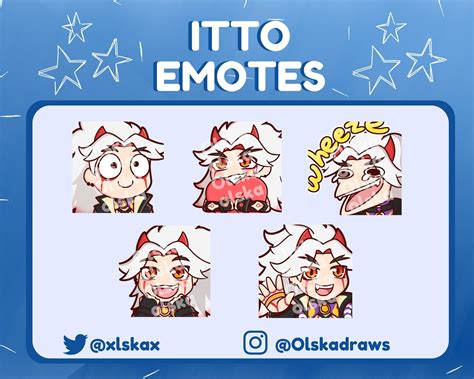 Arataki Itto Emotes Derpy Heart Laughing Hype Wave Etsy