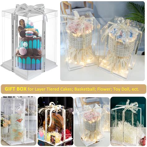 Geelyda Clear Tall Cake Box Pcs X X Transparent Cake Box