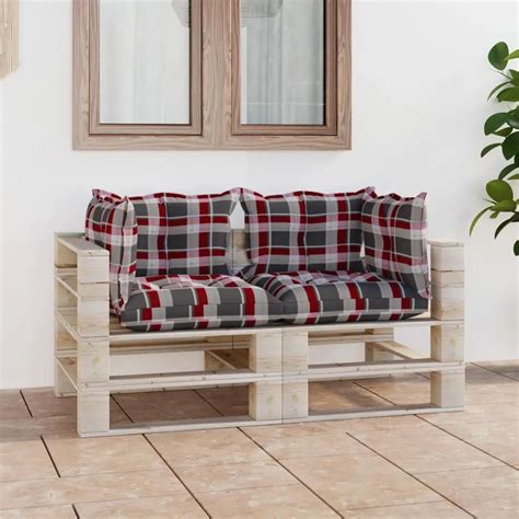 Vidaxl Ogrodowa Sofa 2 Os Z Palet Z Poduszkami Drewno Sosnowe 3066111