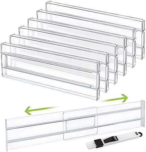 IDesign Plastic Drawer Dividers Low Adjustable Drawer Organiser System