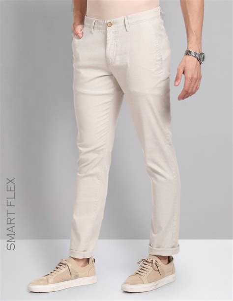 Buy Ad By Arvind Earth Slim Smart Flex Chinos Nnnow