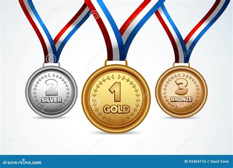 O Ouro A Prata E O Bronze Do Campe O Concedem Medalhas Fitas