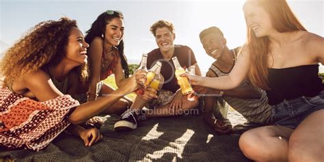 Group Of Friends Celebrating With Beers Jacob Lund Photography Store