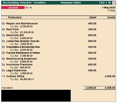 Journal Voucher F7 In TallyERP9