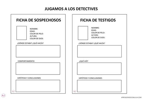 Ficha De Sospechosos Metodolog As Innovadoras Fichas Color De Ojos