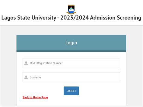 LASU Admission List - Login | Lagos State University