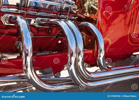 Chrome Exhaust System On Hot Rod Stock Photo Image Of Pretty