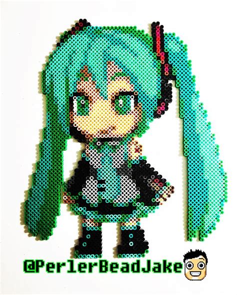 Hatsune Miku Perler Beads By Perlerbeadjake Perler Beads Perler Bead