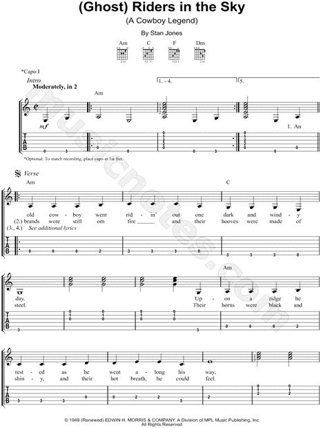 Ghost Riders In The Sky Guitar Chords