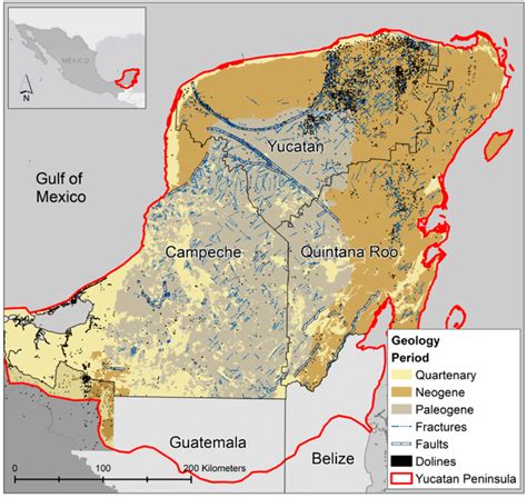 The Yucatan Peninsula Geology According To Weidie 20 Download Scientific Diagram