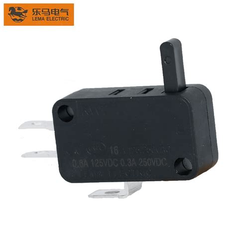 China Lema Brand Micro Switch Long Botton Solder Terminal Black Kw