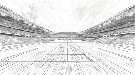 A Hand Drawn Sketch Of A Football Stadium Premium Ai Generated Image