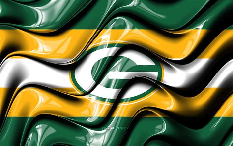 Download Wallpapers Green Bay Packers Flag 4k Green And Yellow 3d