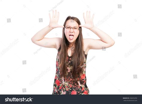 bad bully girl making funny face stock photo  shutterstock