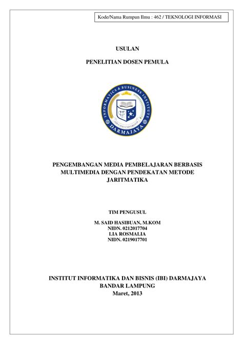 Contoh Proposal Skripsi Teknik Informatika Jaringan Berbagi Contoh Proposal