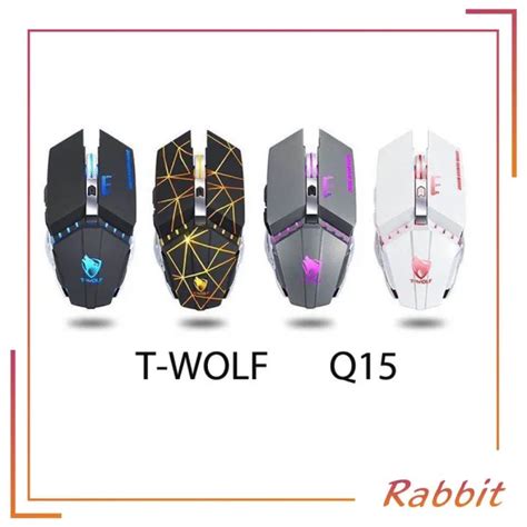 T Wolf Q15 Mouse Ergonomic Lighting Adjustable Dpi 8 Keys Usb Wired