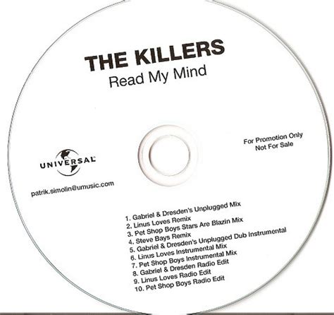 The Killers Read My Mind Cdr Discogs