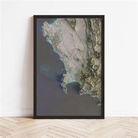 Cape Town Map Satellite Imagery Stylized With Shaded - Etsy | Amazing ...