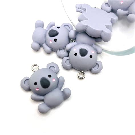 1 4 Or 20 Pieces Polymer Clay Gray Koala Bear Charm Pendants Michaels