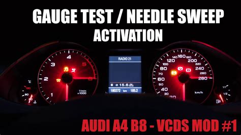 Audi A4 B8 VCDS Coding Mod 1 Needle Sweep Gauge Test YouTube