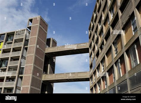 Concrete Bridges Between Sections Of Park Hill Flats Sheffield England