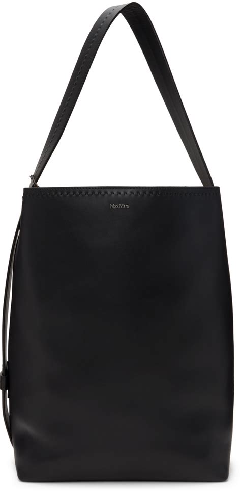 Black Medium Leather Archetipo Tote By Max Mara On Sale