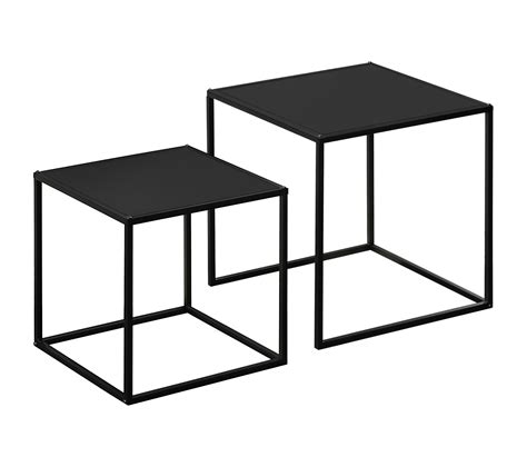 Lot De 2 Tables Basses Gigognes Carrées Design Contemporain Table